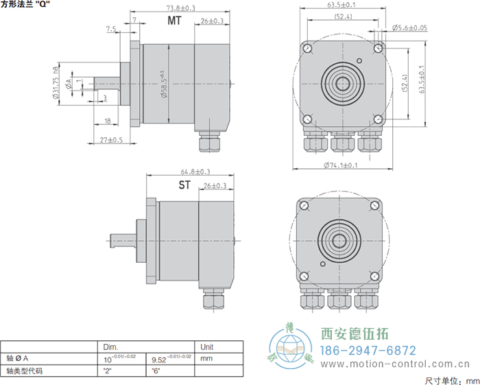 AC58-BiSS/SSI光电绝对值通用编码器(方形法兰Q)AC58-BiSS/SSI光电绝对值通用编码器 AC58-BiSS/SSI光电绝对值通用编码器(方形法兰Q)AC58-BiSS/SSI光电绝对值通用编码器