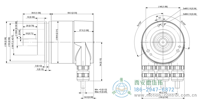 OCF绝对值防爆编码器外形及安装尺寸 - 注册HTH官方网站
