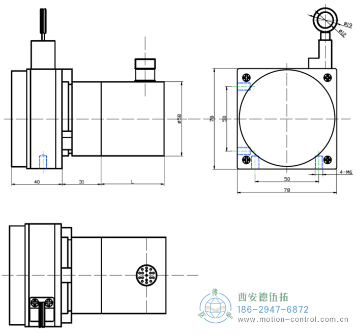 PCS78D/PCS78P拉线编码器的外形及安装尺寸 - 注册HTH官方网站
