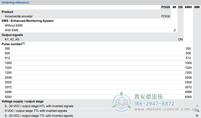 POG9增量重载编码器订货选型参考 - 注册HTH官方网站
