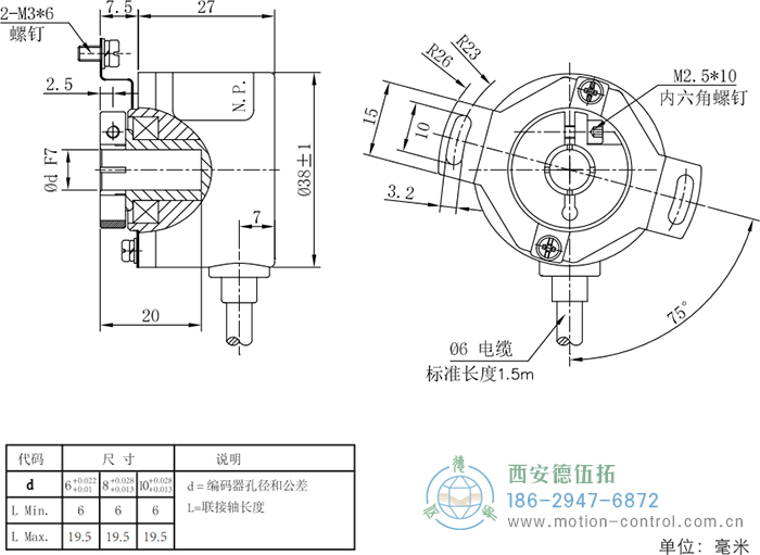 RI41光电增量轻载编码器外形及安装尺寸 - 注册HTH官方网站
